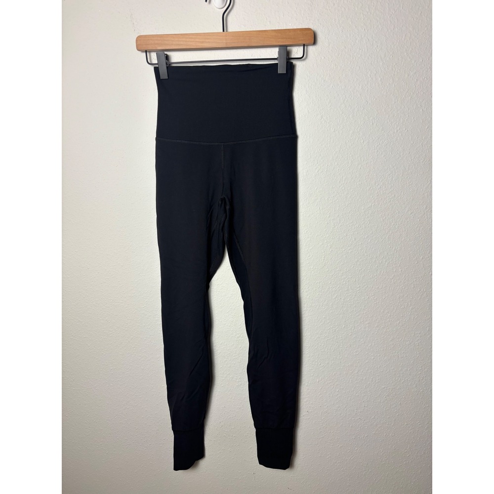 Lululemon Align Super-High-Rise Ribbed-Trim Tight 28 Black Size 4 LW5FSAS